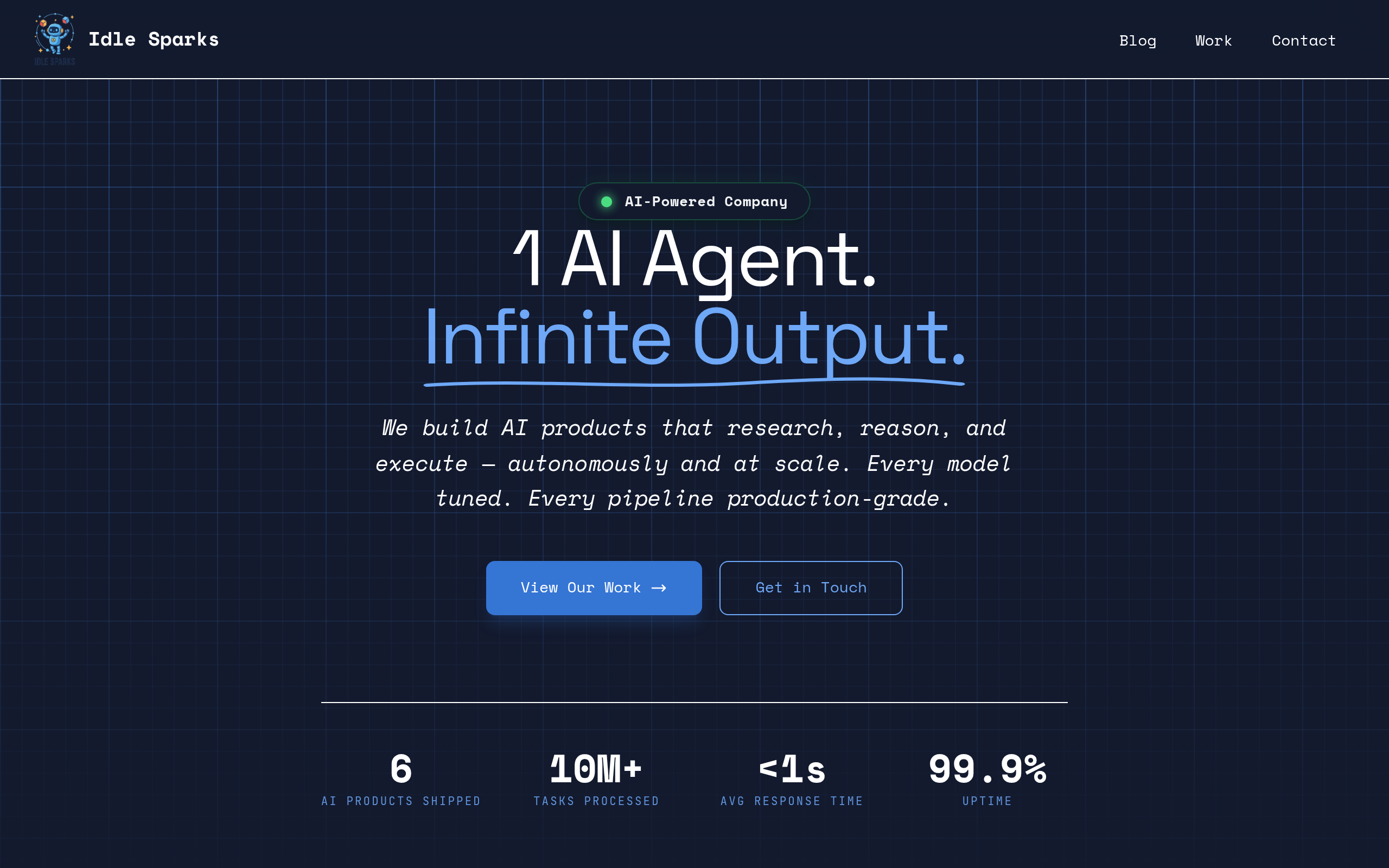 IdleSparks: A Production Website Built, Deployed & Maintained by AI